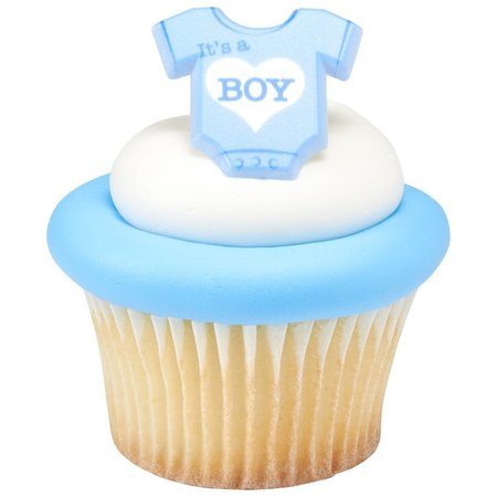 CAKEDRAKE Baby Cake Topper, It's a Boy-Cupcake Rings 12/PKG cake topper decor CD-DCP-23227-12/PKG